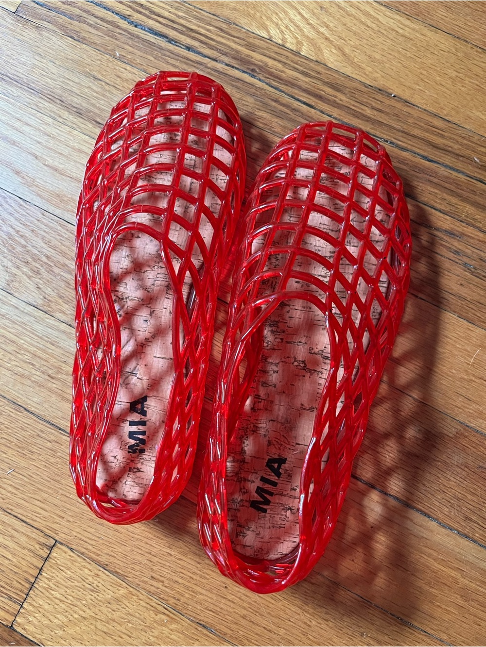 MIA Red Lattice Jelly Flats NWOT